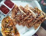 A picture of step 5 of Pizza Paratha.