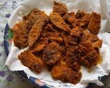 A picture of step 6 of Crispy Yam fritters suranche chaap veg crispy Yam fish fry.