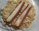 Foto del paso 4 de la receta: Salchichas con queso sobre arroz integral