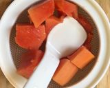 Foto langkah ke 9 dari resep Mpasi 6month tepung beras merah mix buncis, pisang dan pepaya with ub.