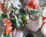 A picture of step 3 of Tri colour paneer tikka.