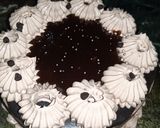 A picture of step 8 of Golden Dust Cake.....molten chocolate.