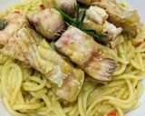 Foto langkah ke 7 dari resep Spaghetti ikan kuah kuning.