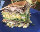Foto del paso 6 de la receta: Torta de verduras y pollo en panqueques