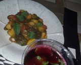 A picture of step 6 of Curried patotoes with zobo drink.