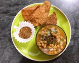 A picture of step 5 of Kathiya Wari Choley.