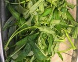 A picture of step 1 of Adobong Kangkong (water spinach).