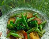 Gambar langkah 6 resipi Kacang Buncis Tauhu Telur Bersama Udang.