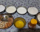 A picture of step 1 of Rava decicated coconut dry fruits  modak.