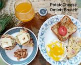 A picture of step 4 of Potato Cheese Omlette- Kids Snack Brunch.