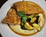 A picture of step 8 of Oven Fried Fish and Grits.