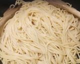 A picture of step 2 of Aglio olio and for those who like it hot, peperoncino.