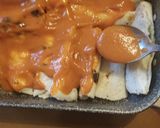 A picture of step 4 of Chicken Enchiladas 🇲🇽.