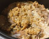 A picture of step 5 of Marinated, Pan-Fried, and Braised Onion Pork Ribs with Rice 🍖.