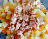 Foto del paso 14 de la receta: Troncos de calabacín rellenos de atún y langostinos
