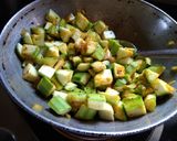 A picture of step 3 of Ghosala chi bhaji/ Sponge gourd curry.