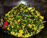 A picture of step 3 of Chaulai saag (Amaranth leaves fry).