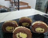 Foto langkah ke 5 dari resep Chocolate Sponge Cake with coklat Bread🍫.