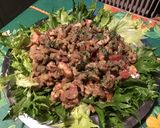 Une image de l'étape 7 de Salade de céleri jaune, reine des glaces,tomates et crevettes roses (sauce tapenade).