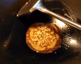 A picture of step 4 of Sourdough Kamut pancake with butter almond milk syrup.