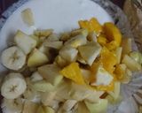 A picture of step 5 of Macaroni in fruits with yoghurt.
