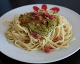 Foto del paso 4 de la receta Tallarines con pesto y jamón serrano en 4 pasos