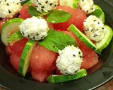 A picture of step 6 of Watermelon Feta Cheese Salads.
