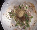 A picture of step 2 of Spicy dry fry mince meat #4weekschallenge.