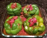 A picture of step 7 of Stuffed Bell Peppers w/ Sauce.
