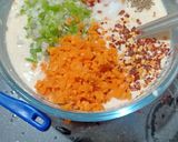 A picture of step 2 of Bread Uttapam.