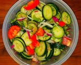 A picture of step 1 of Mike's Tangy Cucumber Salad.