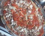 Foto del paso 5 de la receta: Lasagna de pasta verde de espinaca rellena de carne desmechada y verduras