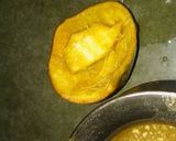 A picture of step 1 of Bael fruit juice.