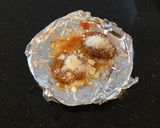A picture of step 2 of Meatball Parmesan on Angel Hair Pasta.