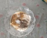 A picture of step 3 of Pita bread with falafel and tahini sauce.