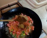 A picture of step 12 of Tawa Bhindi.