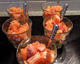 Une image de l'étape 4 de Verrine crevettes avocat orange.