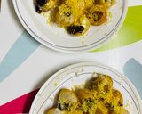 A picture of step 4 of Sev Dahi Puri Chaat.