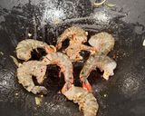 A picture of step 6 of Thai coconut curry with prawns.