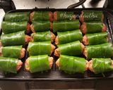 Hình bước làm 4 của món Thịt cuốn lá tỏi nướng