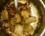 A picture of step 4 of Awara(tofu) wit cabbage sauce.