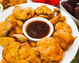 A picture of step 3 of Baingan Pakora.