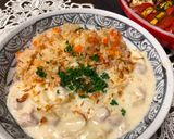 A picture of step 8 of My mother’s pilaf with chicken white cream.