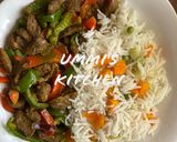 A picture of step 3 of Beef stir fry.