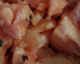 A picture of step 1 of Watermelon salad.