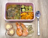 Hình bước làm 4 của món Day 21 : Tôm hấp bia sả, cá nấu chua, kimbap khoai lang_eat1000