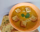 Foto langkah ke 6 dari resep Pumkin soup with garlic bread /sup labu kuning dan roti garlic.