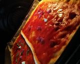 A picture of step 4 of Sheet Pan Pizza with Semolina Flour 🍕🍕🍕.