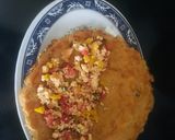 A picture of step 7 of Moong Dal Chilla with Tomato chutney.