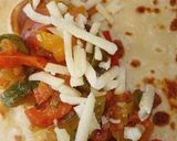 A picture of step 4 of Mixed pepper and sun-dried tomato pancakes.